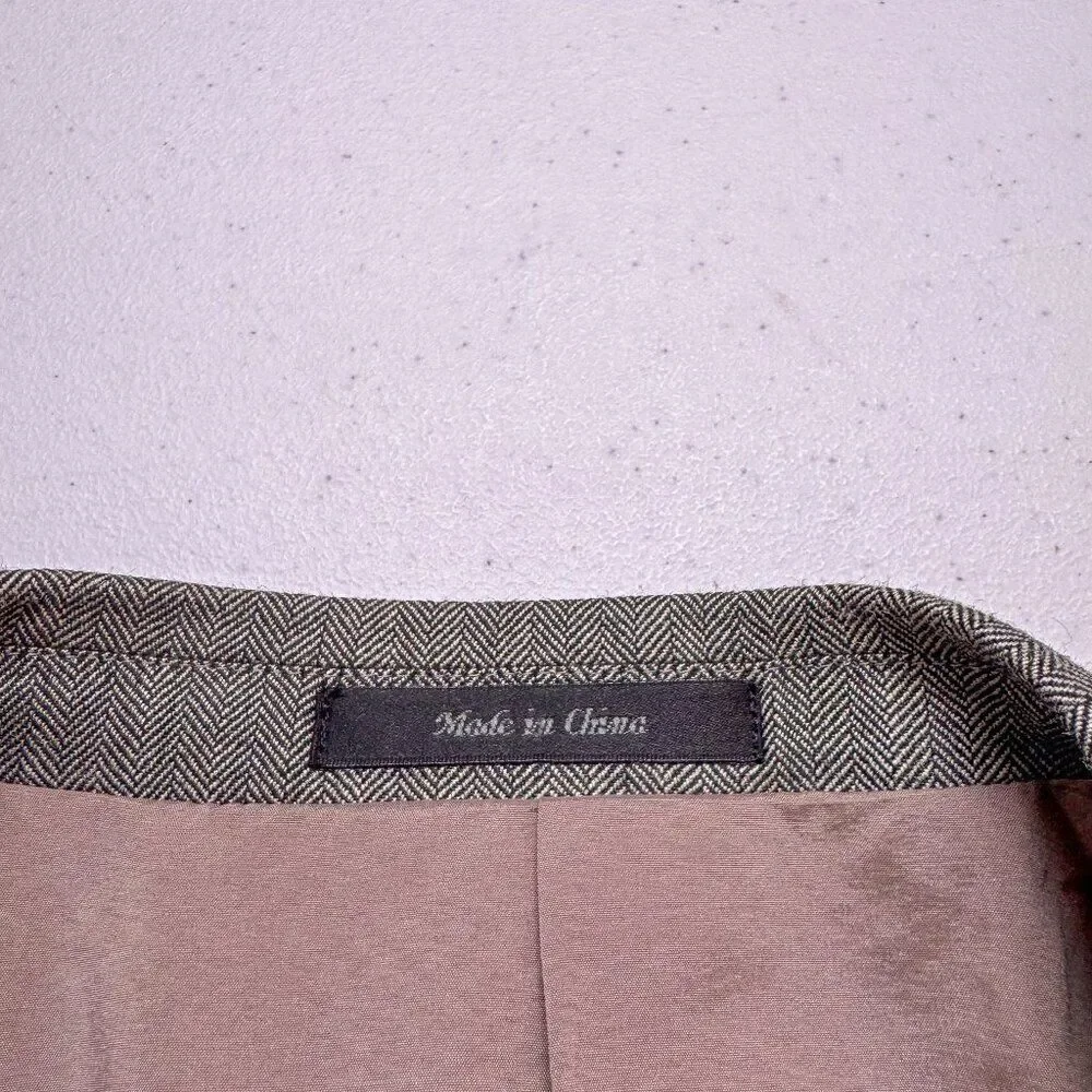 Lauren Ralph Lauren Blazer Mens 42L Gray Green Silk Wool Blend Sport Coat Jacket